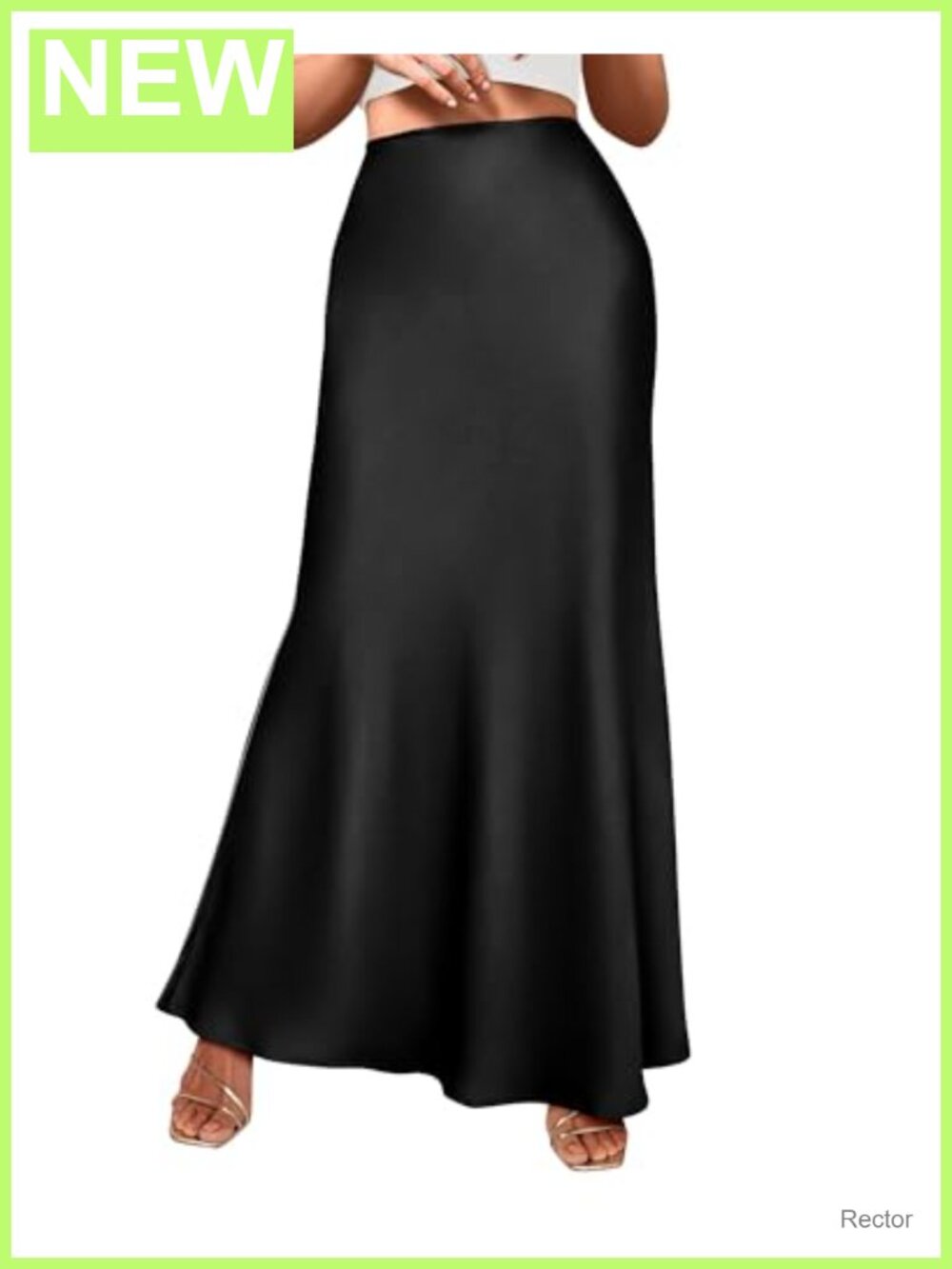 Satin Mermaid Maxi Skirt High Waist A-Line Flowy Formal Business Casual